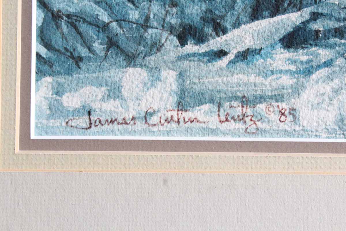 Signed, Original Watercolor Landscape Painting by Indiana Artist James Curtin Lentz