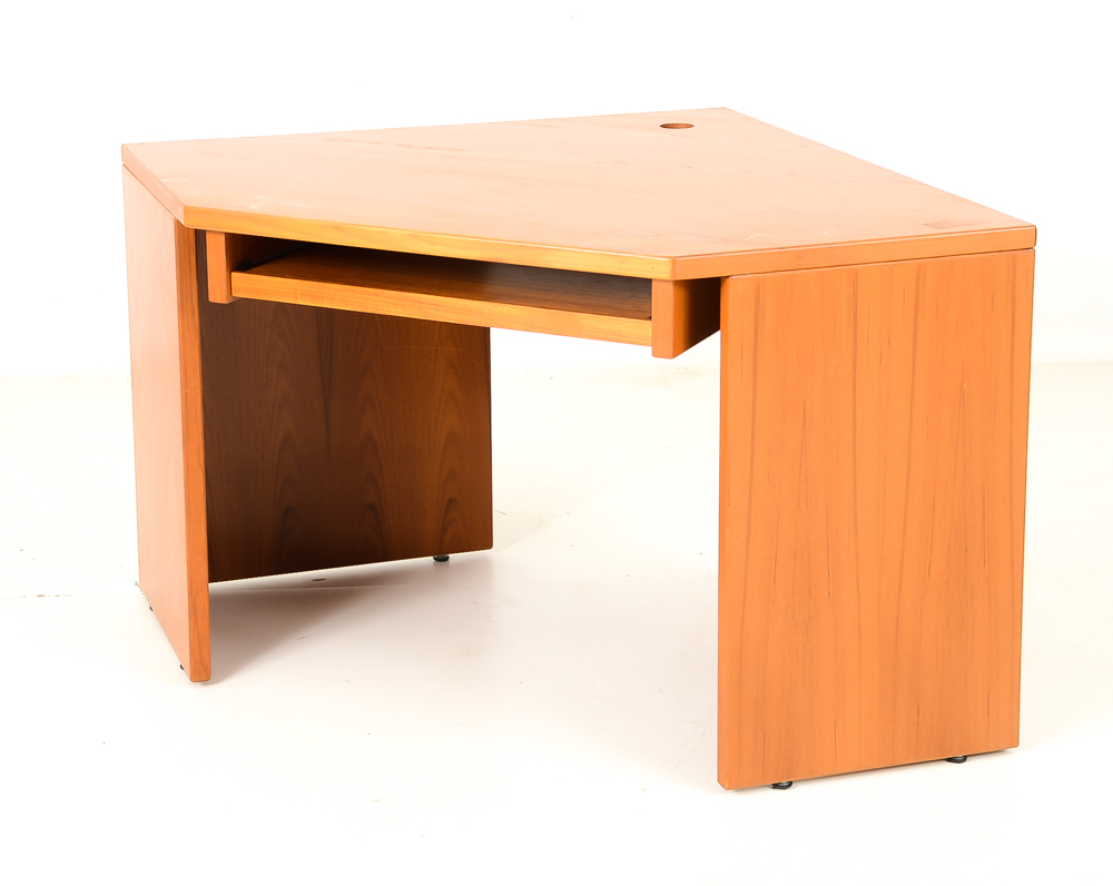 Contemporary Birch Corner Desk with Chair