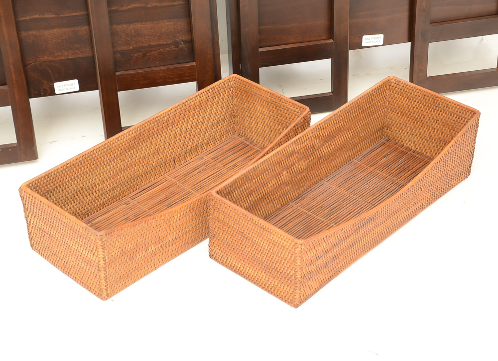 Stacking Folding Bookshelf with Storage Baskets