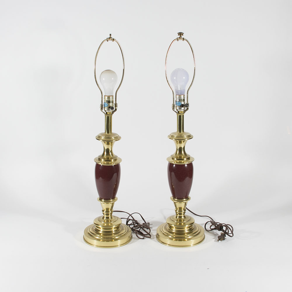 Stiffel Brass and Porcelain Lamps