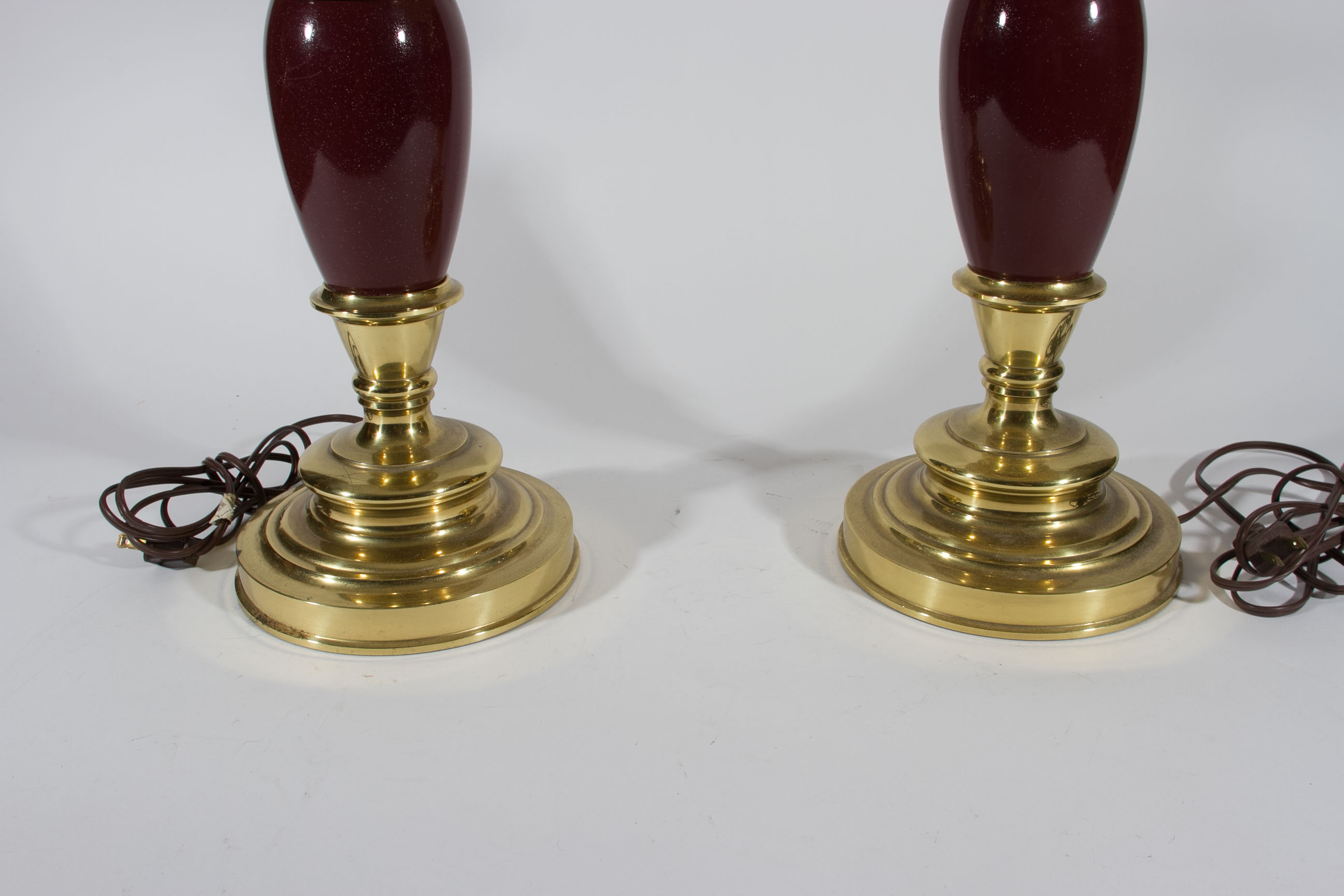 Stiffel Brass and Porcelain Lamps