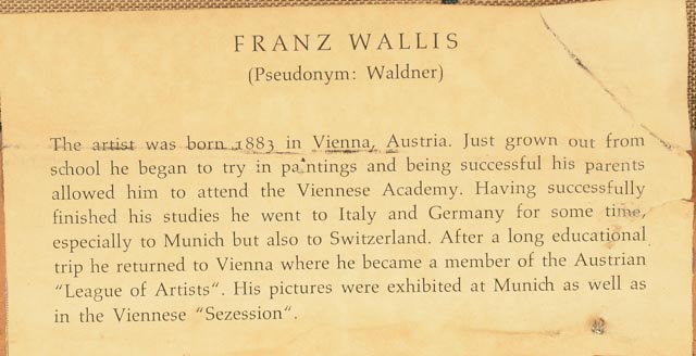 Franz Wallis Original Oil Painting