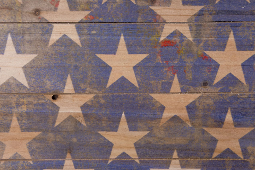 Large American Flag Print on Wood