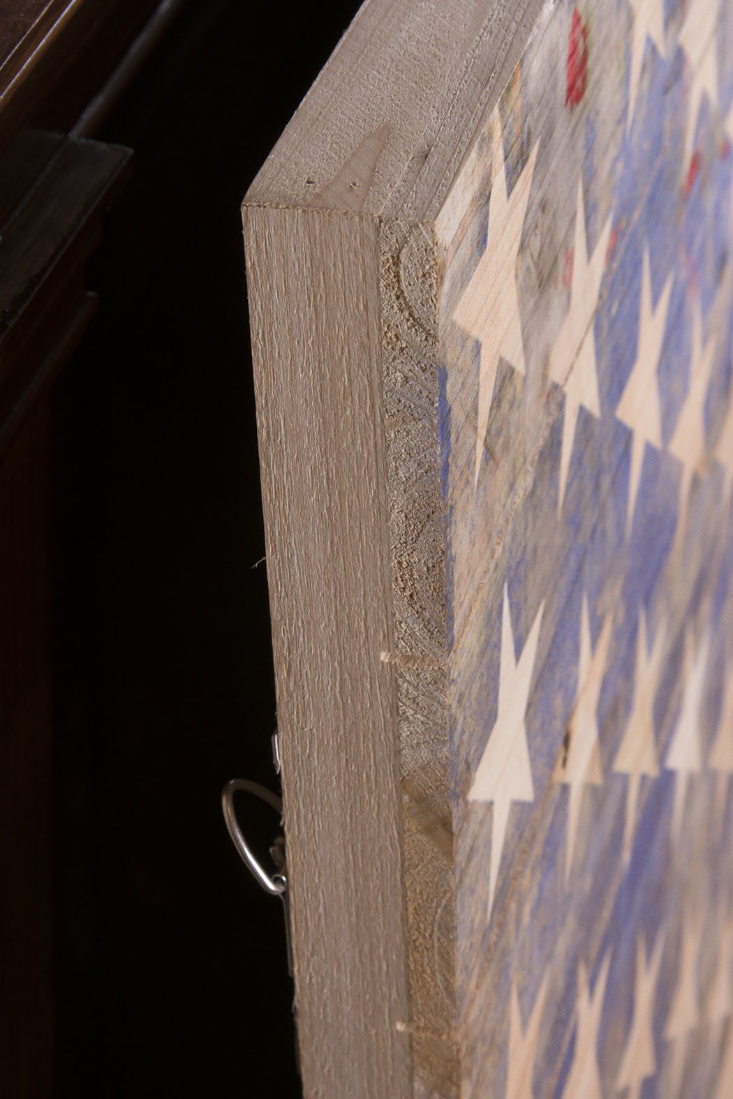 Large American Flag Print on Wood