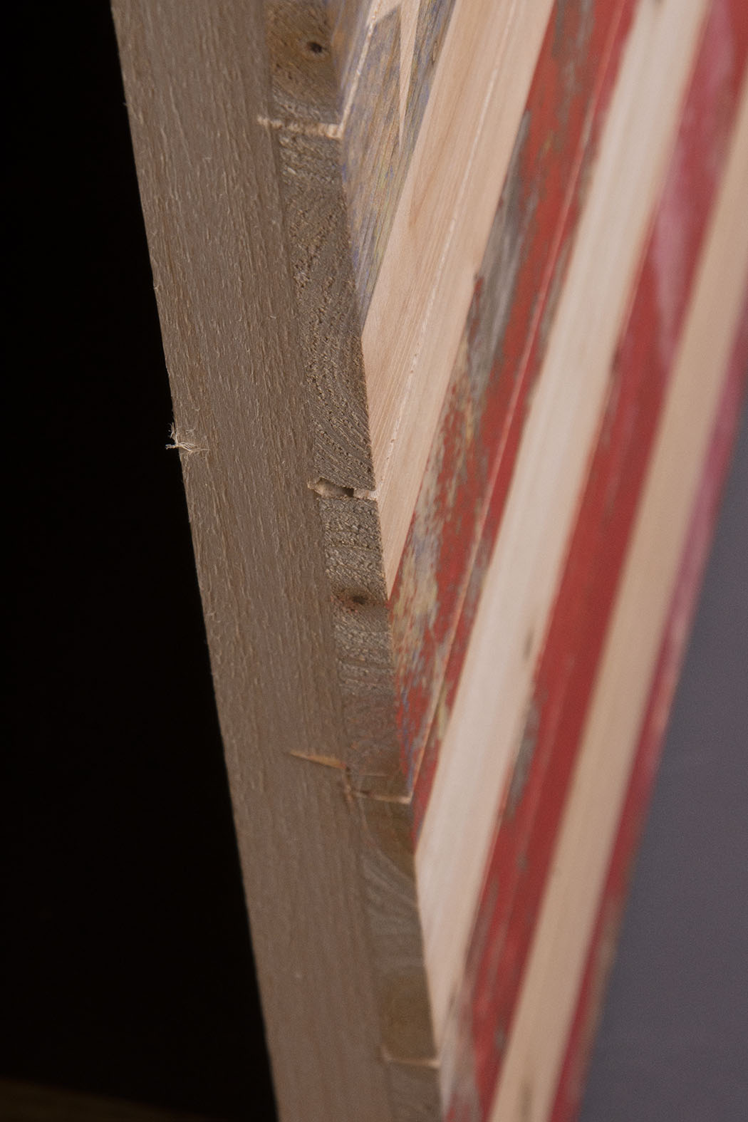Large American Flag Print on Wood