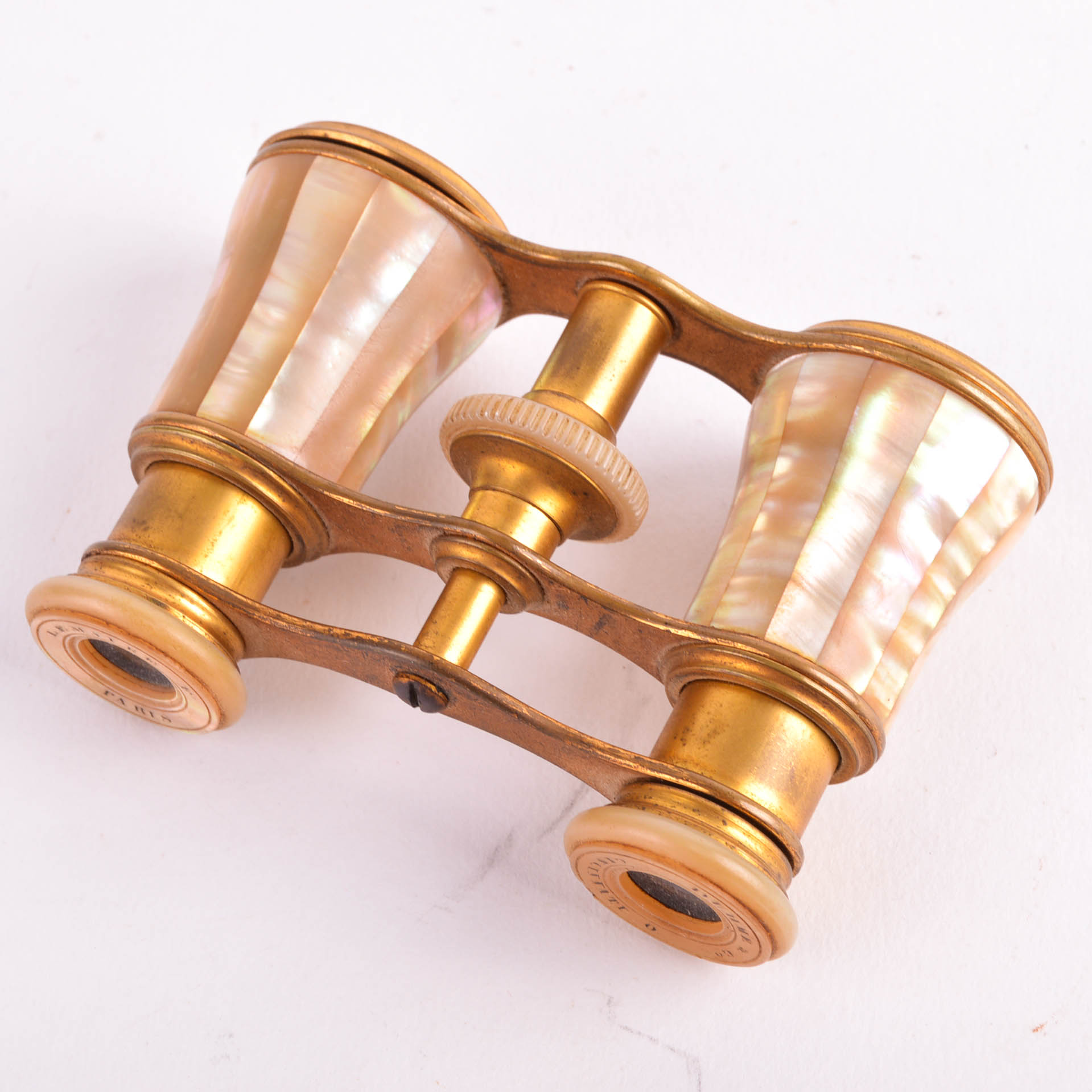 Antique Parisian Lemaire Fabt Mother of Pearl Opera Binoculars