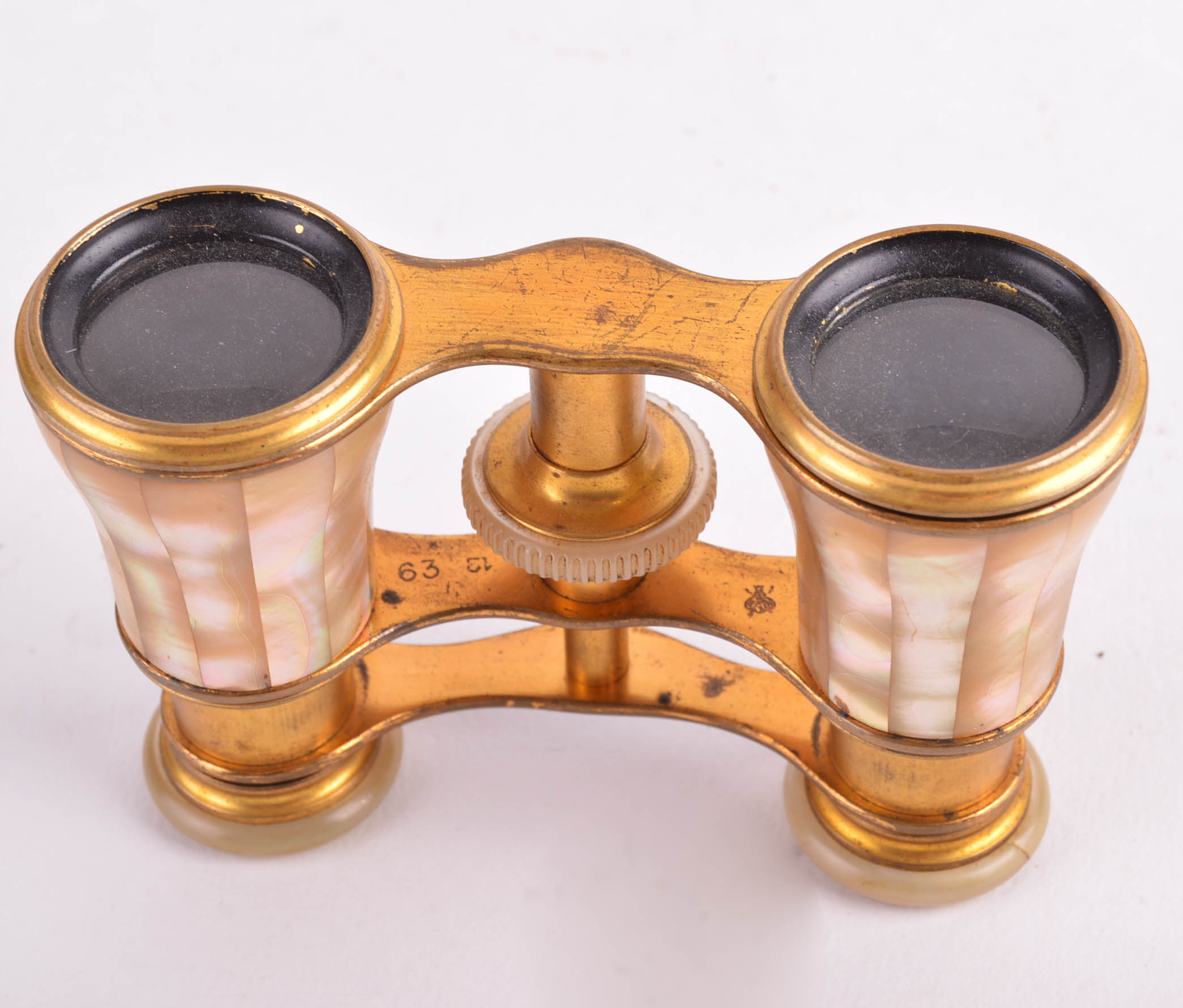 Antique Parisian Lemaire Fabt Mother of Pearl Opera Binoculars