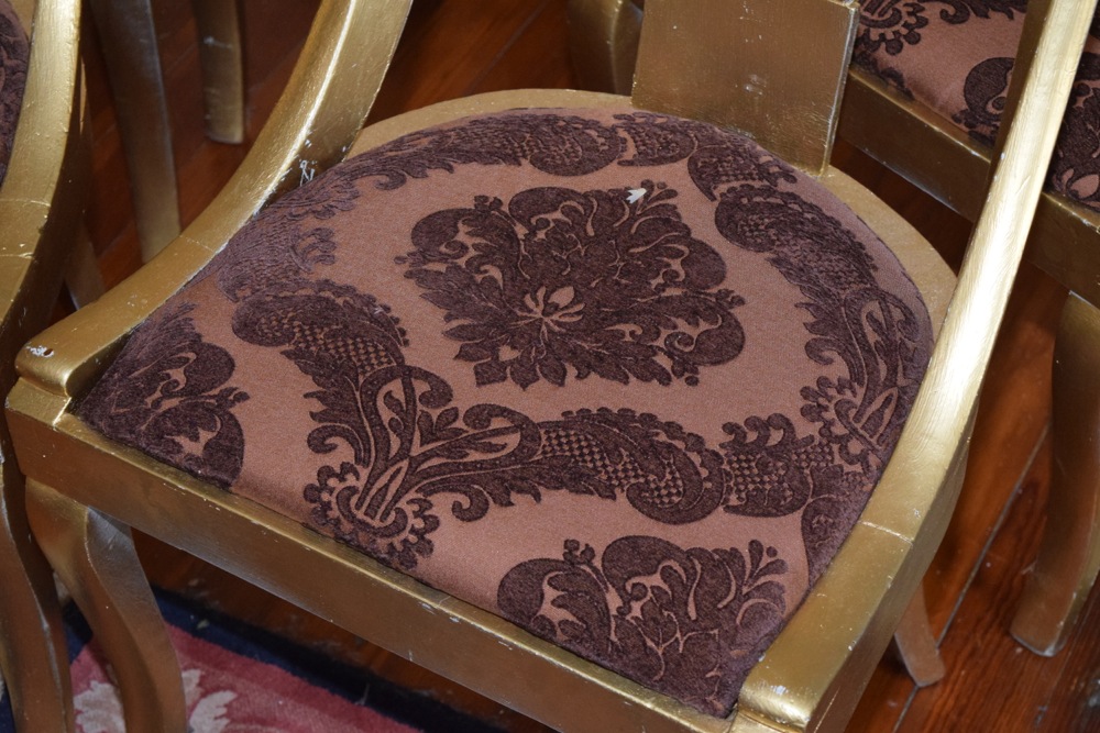 Five Gustavian Gold Gondola Chairs