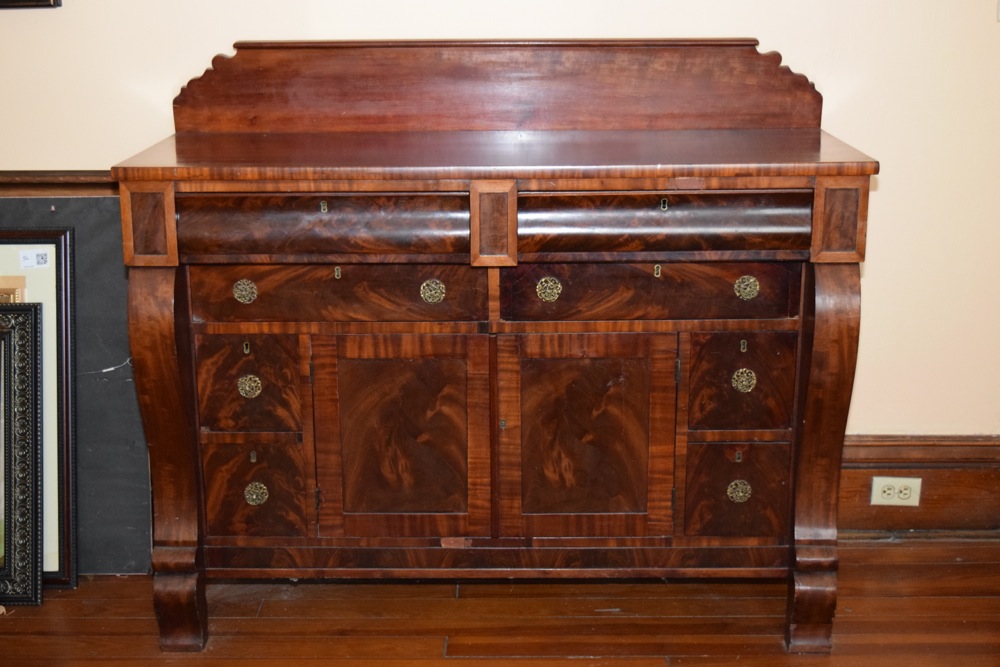American Classical Sideboard with Mahogany Veneer, c. 1850-60