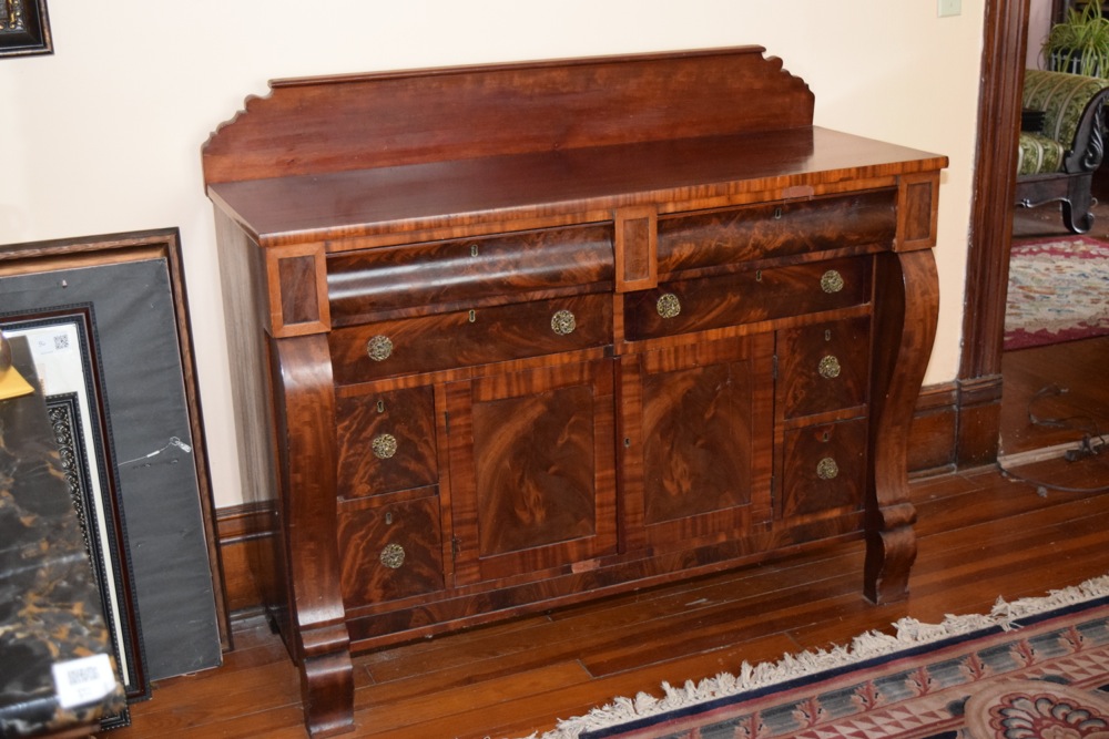 American Classical Sideboard with Mahogany Veneer, c. 1850-60