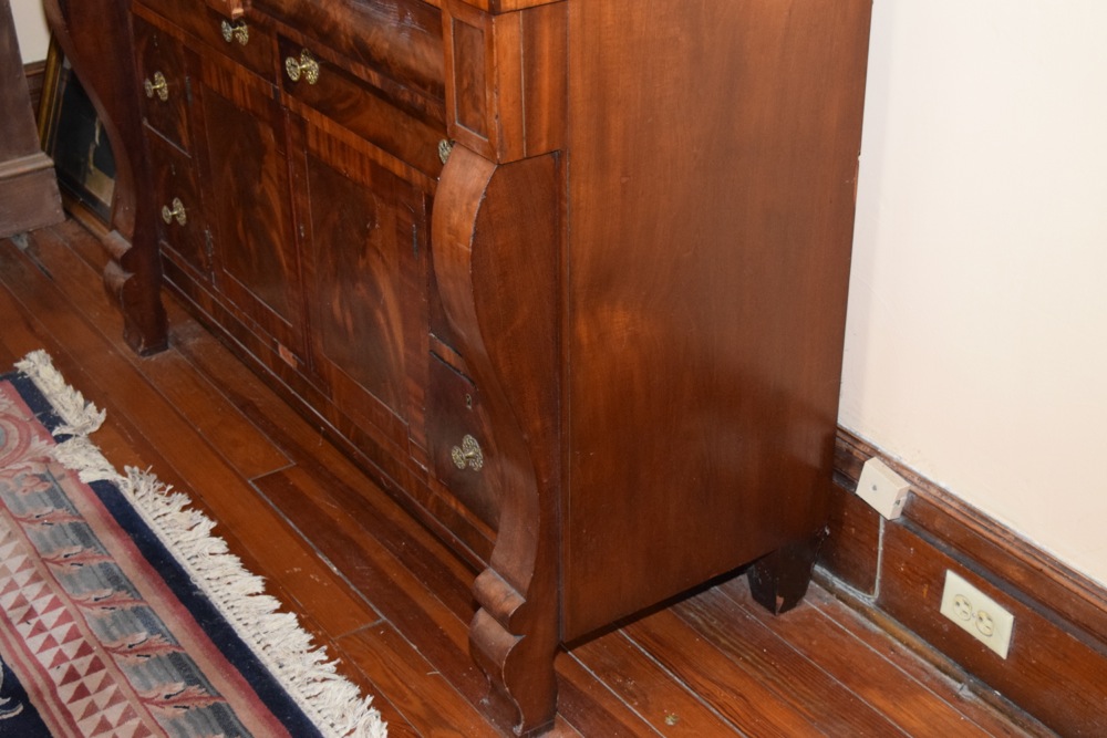 American Classical Sideboard with Mahogany Veneer, c. 1850-60