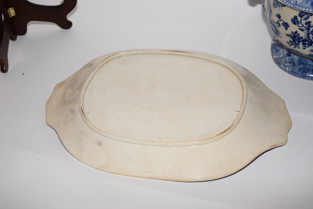 English Staffordshire Soup Tureen with Lid and Under Plate c. 1830