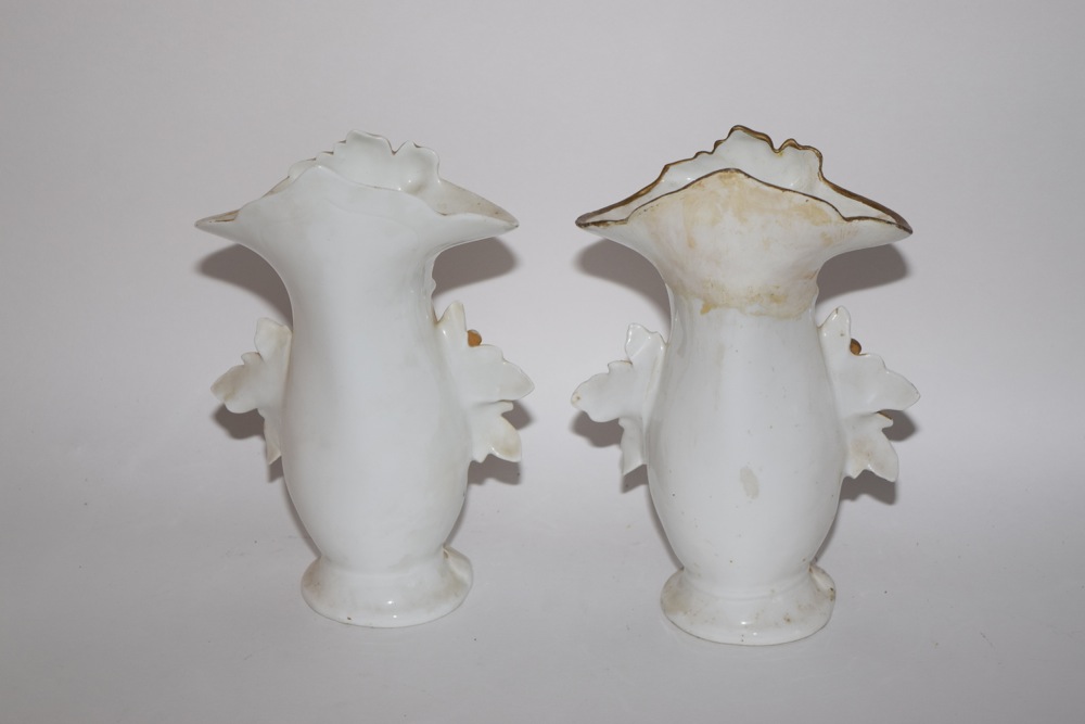 Pair of French Old Paris Flare Vases c. 1850