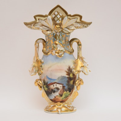 French Old Paris Flare Vase, Second Empire c. 1865-70 French Old Paris Flare Vase, Second Empire c. 1865-70