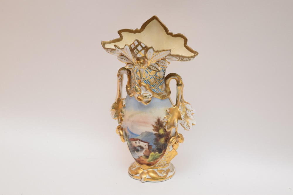 French Old Paris Flare Vase, Second Empire c. 1865-70