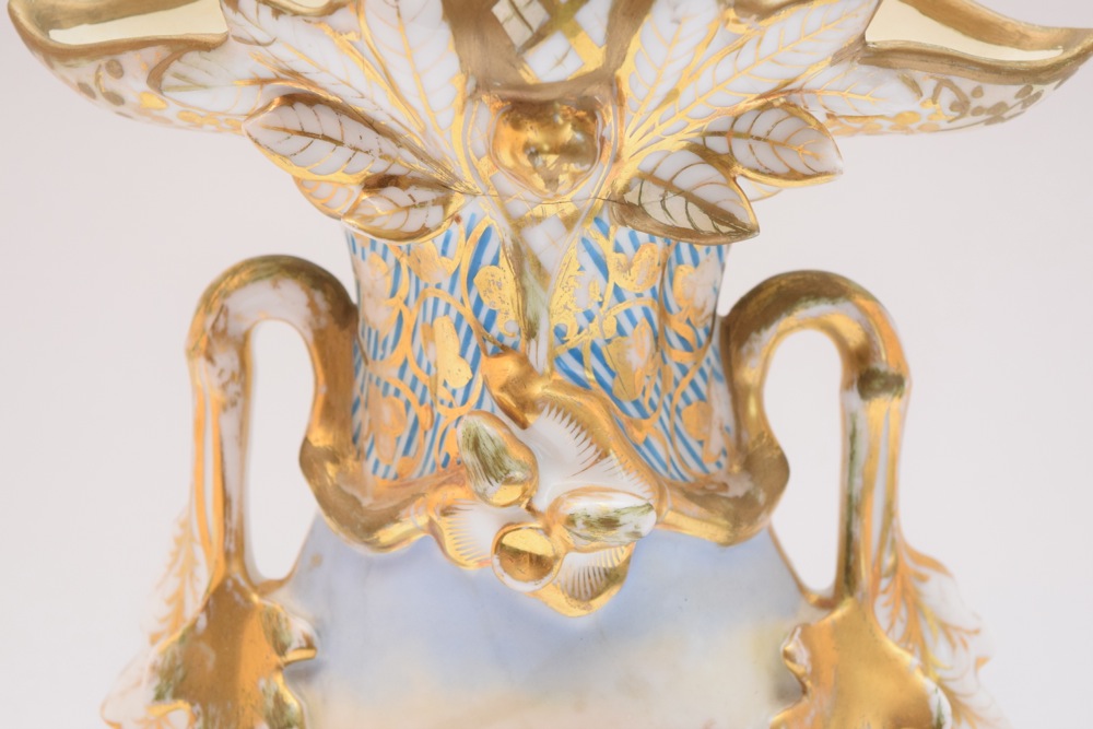 French Old Paris Flare Vase, Second Empire c. 1865-70