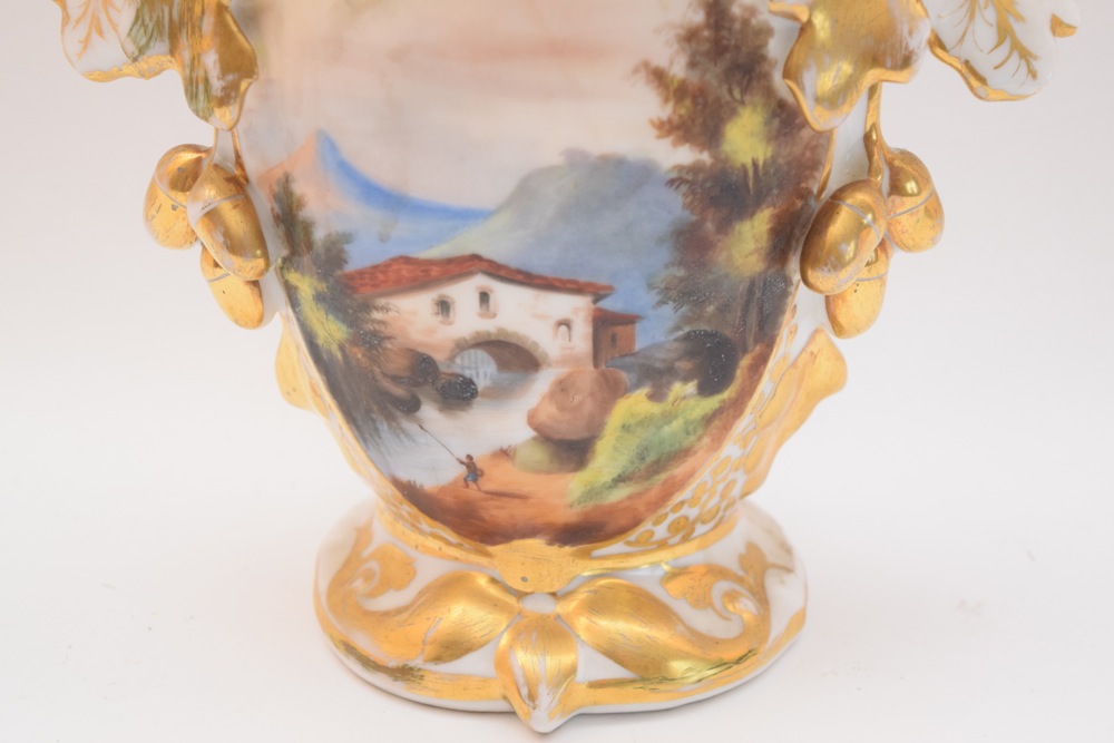 French Old Paris Flare Vase, Second Empire c. 1865-70