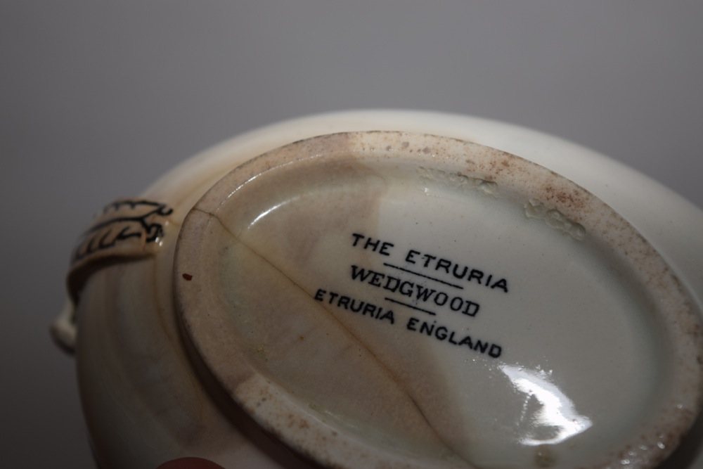 Wedgwood Etruria Ware Sauce Tureen with Lid and Under Plate Neoclassical Banding c. 1930