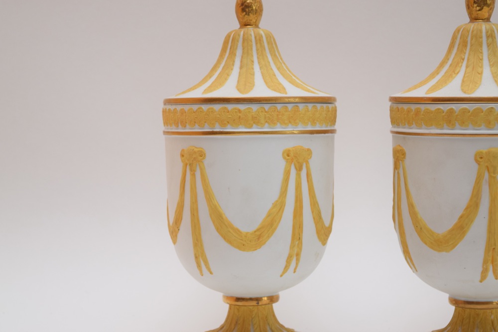 Wedgwood Style Jasperware Covered Urns ca. 1965