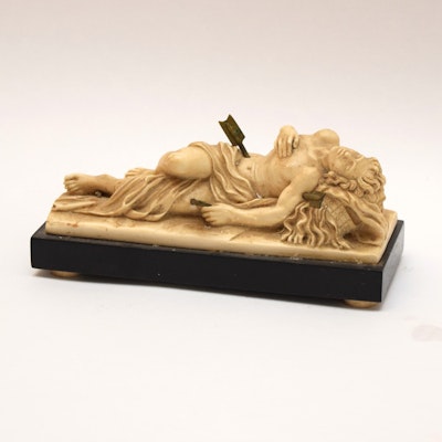 Continental Composite Sculpture "The Dying of Sebastian" with Removable Arrows ca. 1960 by G. Ruggeri Continental Composite Sculpture "The Dying of Sebastian" with Removable Arrows ca. 1960 by G. Ruggeri