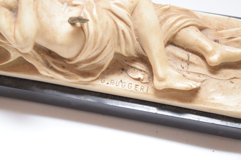 Continental Composite Sculpture "The Dying of Sebastian" with Removable Arrows ca. 1960 by G. Ruggeri