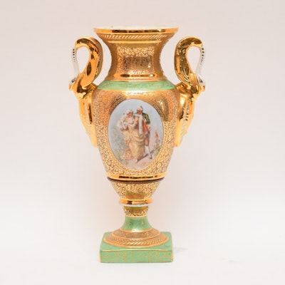 French Old Paris Style Campana Form Vase, c. 1930 French Old Paris Style Campana Form Vase, c. 1930