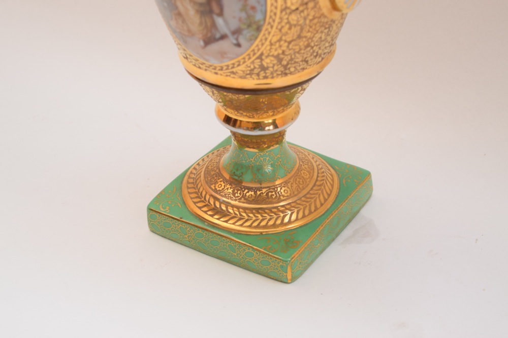 French Old Paris Style Campana Form Vase, c. 1930