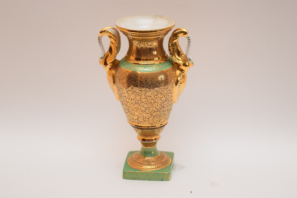 French Old Paris Style Campana Form Vase, c. 1930