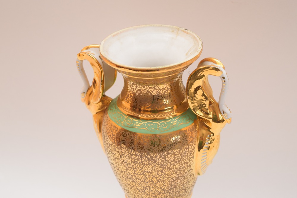 French Old Paris Style Campana Form Vase, c. 1930