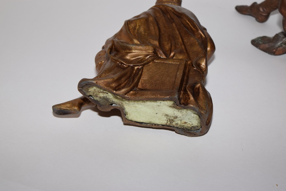 American Spelter Clock Tops, William Shakespeare and Marius the Epicurean, Late 19th Century