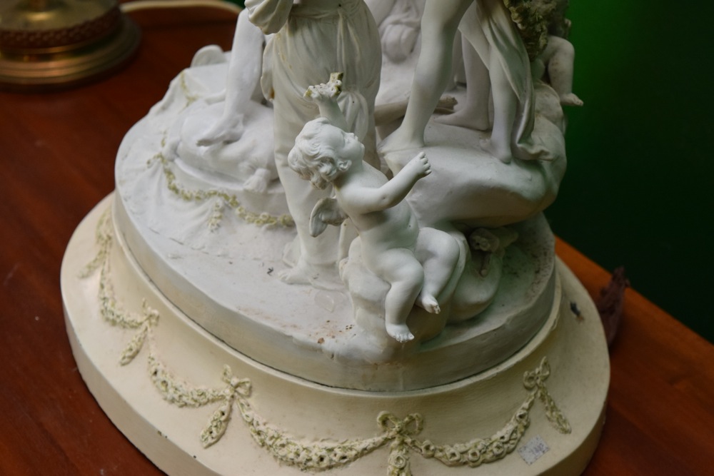 French Bisque of Venus and Three Graces Presenting Gifts, c. 1890