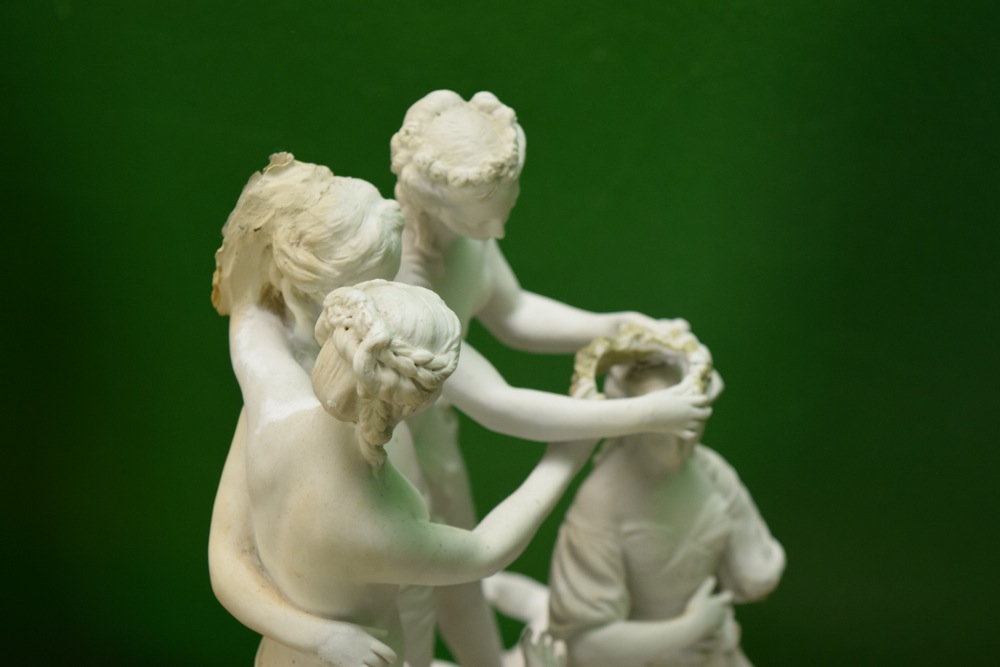French Bisque of Venus and Three Graces Presenting Gifts, c. 1890