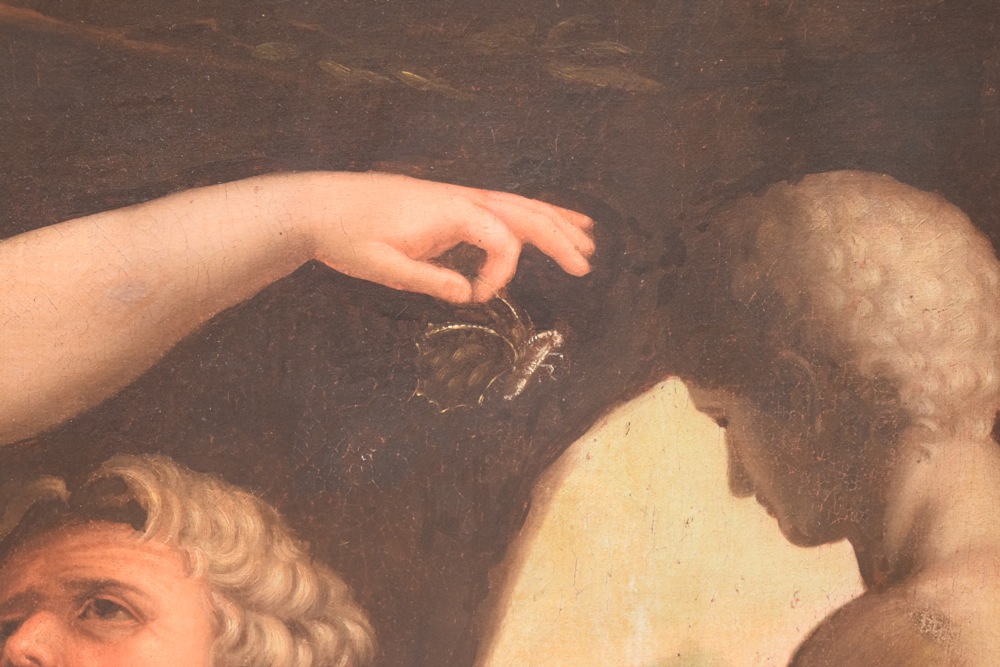 19th Century French Academic School, After Pompeo Batoni "Prometheus Modeling Man from Clay", Oil on Canvas