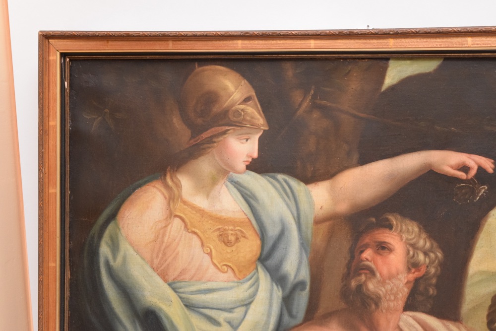 19th Century French Academic School, After Pompeo Batoni "Prometheus Modeling Man from Clay", Oil on Canvas