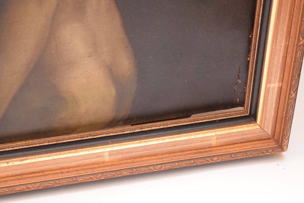 19th Century French Academic School, After Pompeo Batoni "Prometheus Modeling Man from Clay", Oil on Canvas