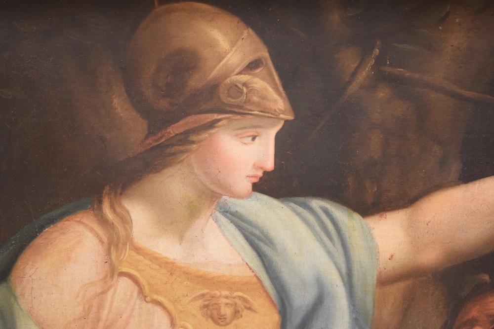 19th Century French Academic School, After Pompeo Batoni "Prometheus Modeling Man from Clay", Oil on Canvas