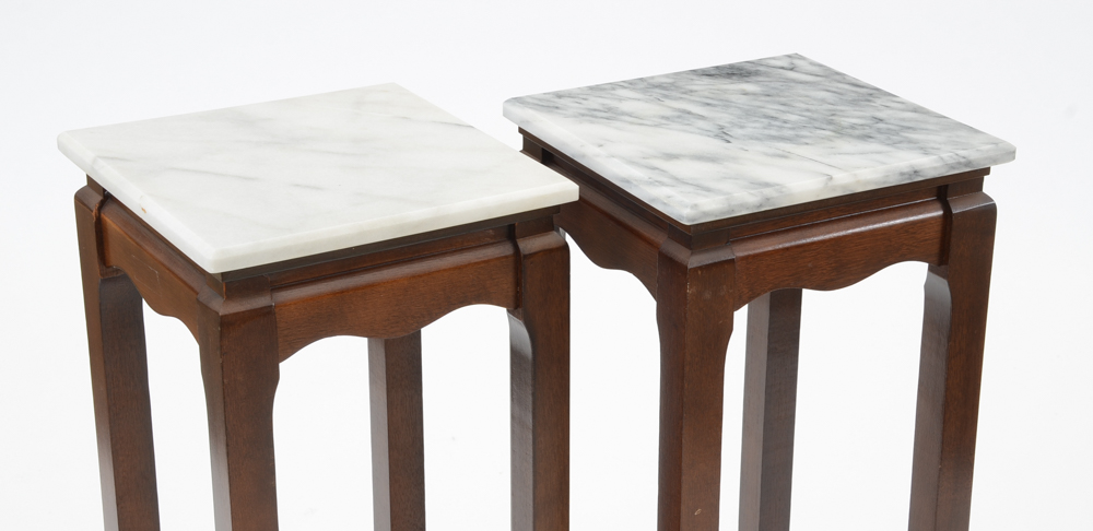 Pair of Quartz-Top Display Stands