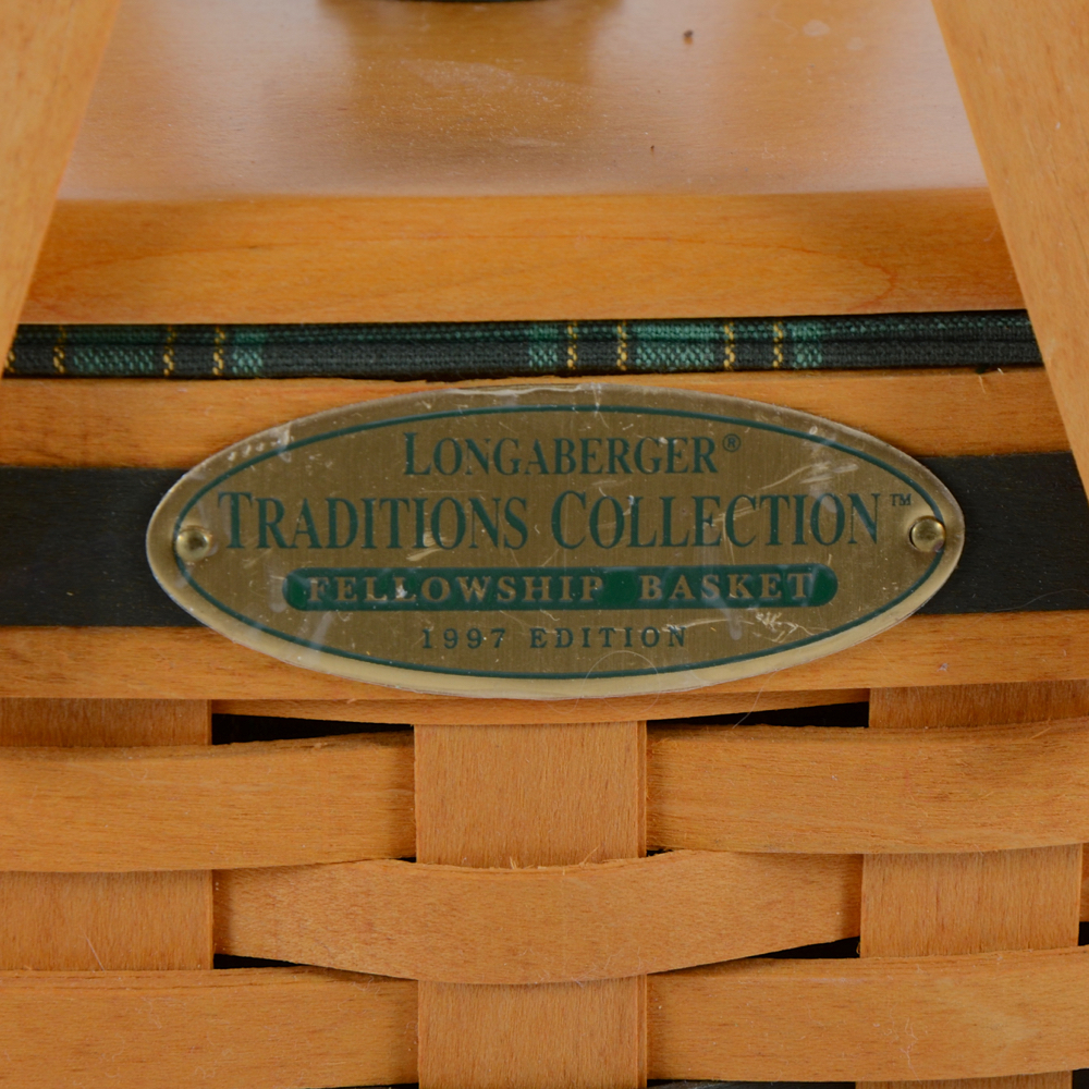 1997 Longaberger Traditions Collection Fellowship Basket in Box with Key Basket