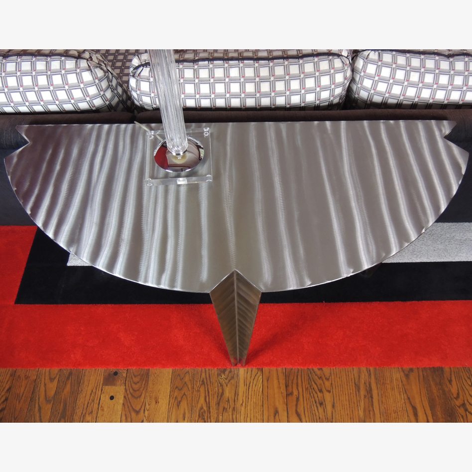 Contemporary Brushed Stainless Steel Sofa Table