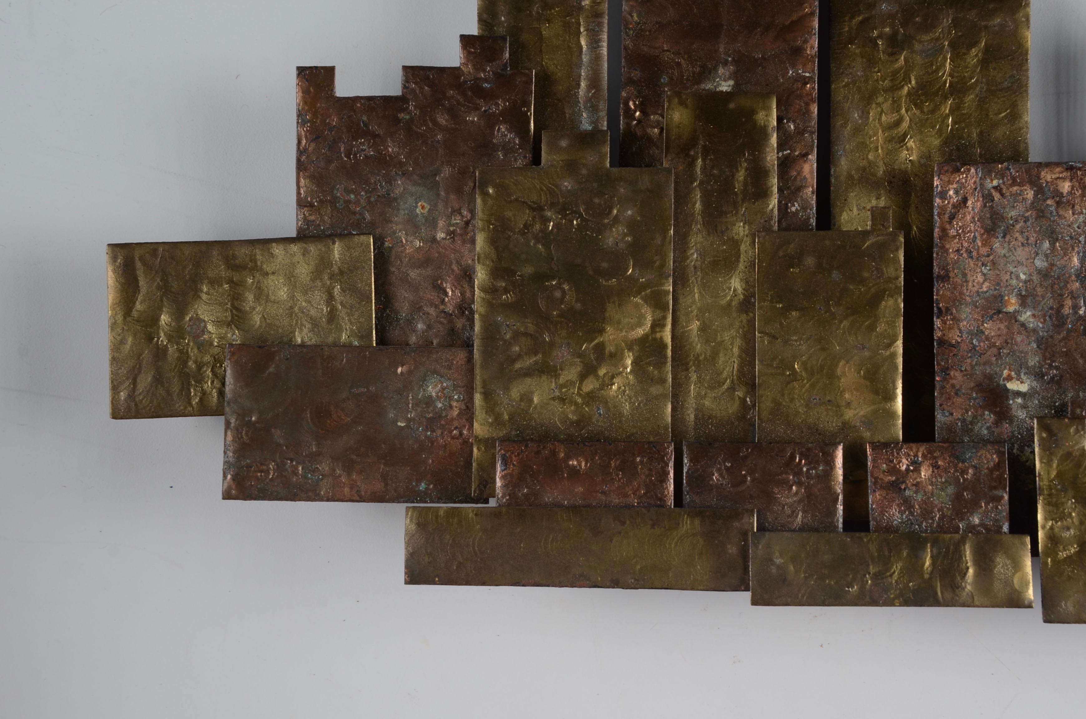 Vintage Cincinnati Skyline Mixed Metal Sculpture