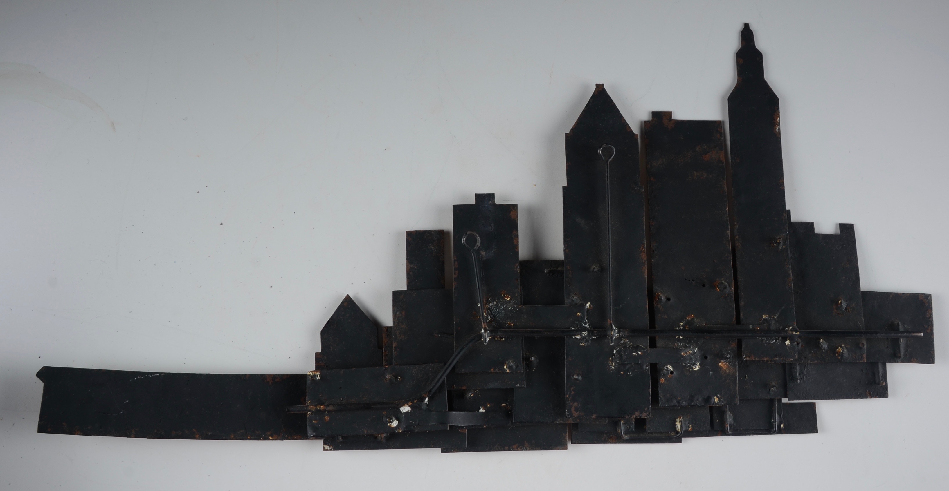 Vintage Cincinnati Skyline Mixed Metal Sculpture
