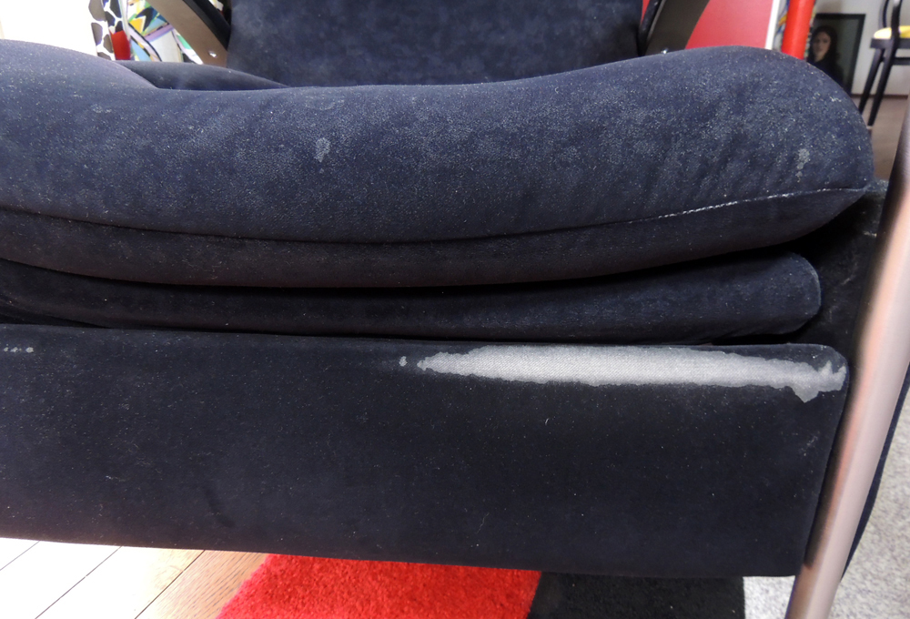 Contemporary Ethan Allen Recliner in Black Microsuede