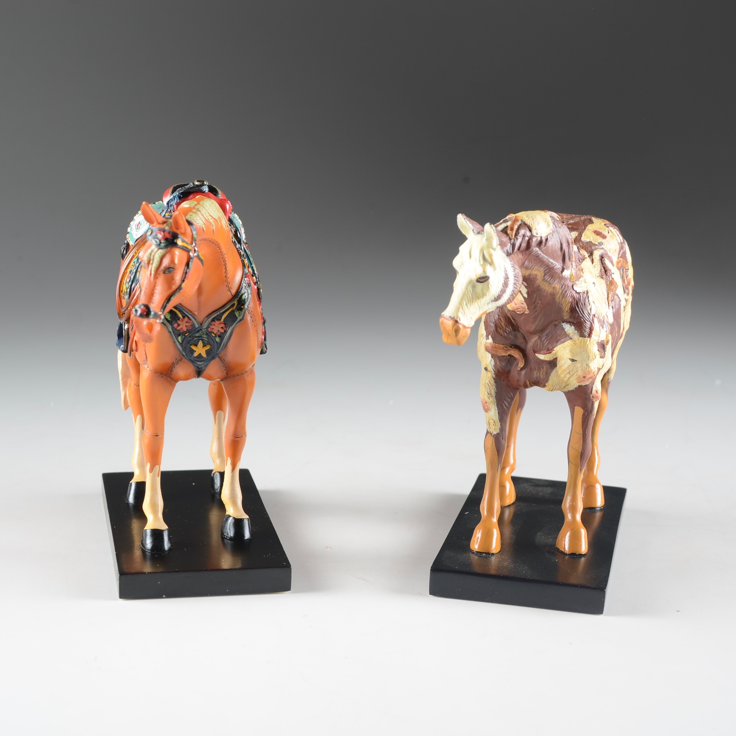 Pair of Painted Horse Figurines