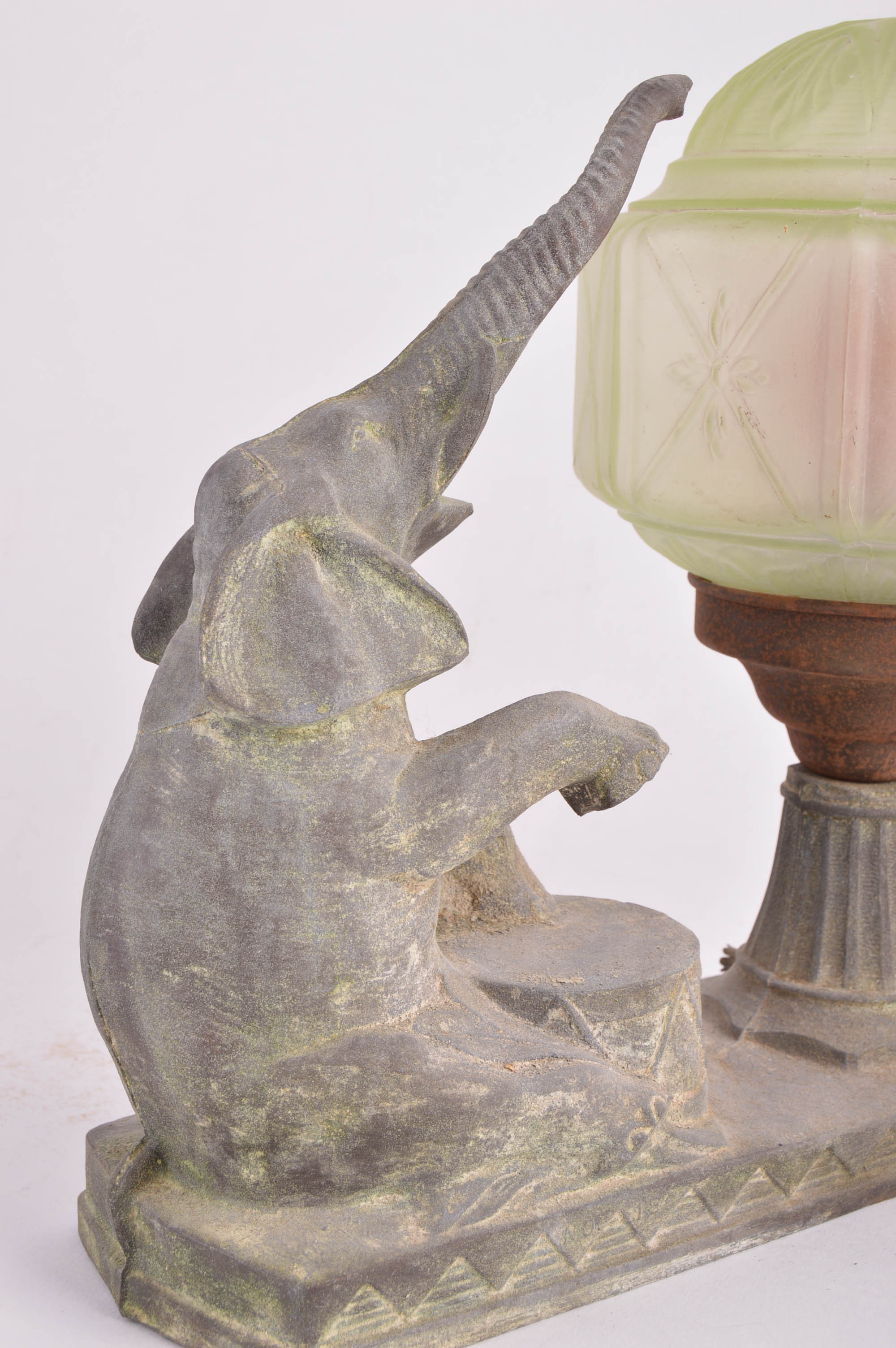 Vintage Cast Iron Elephant Lamp