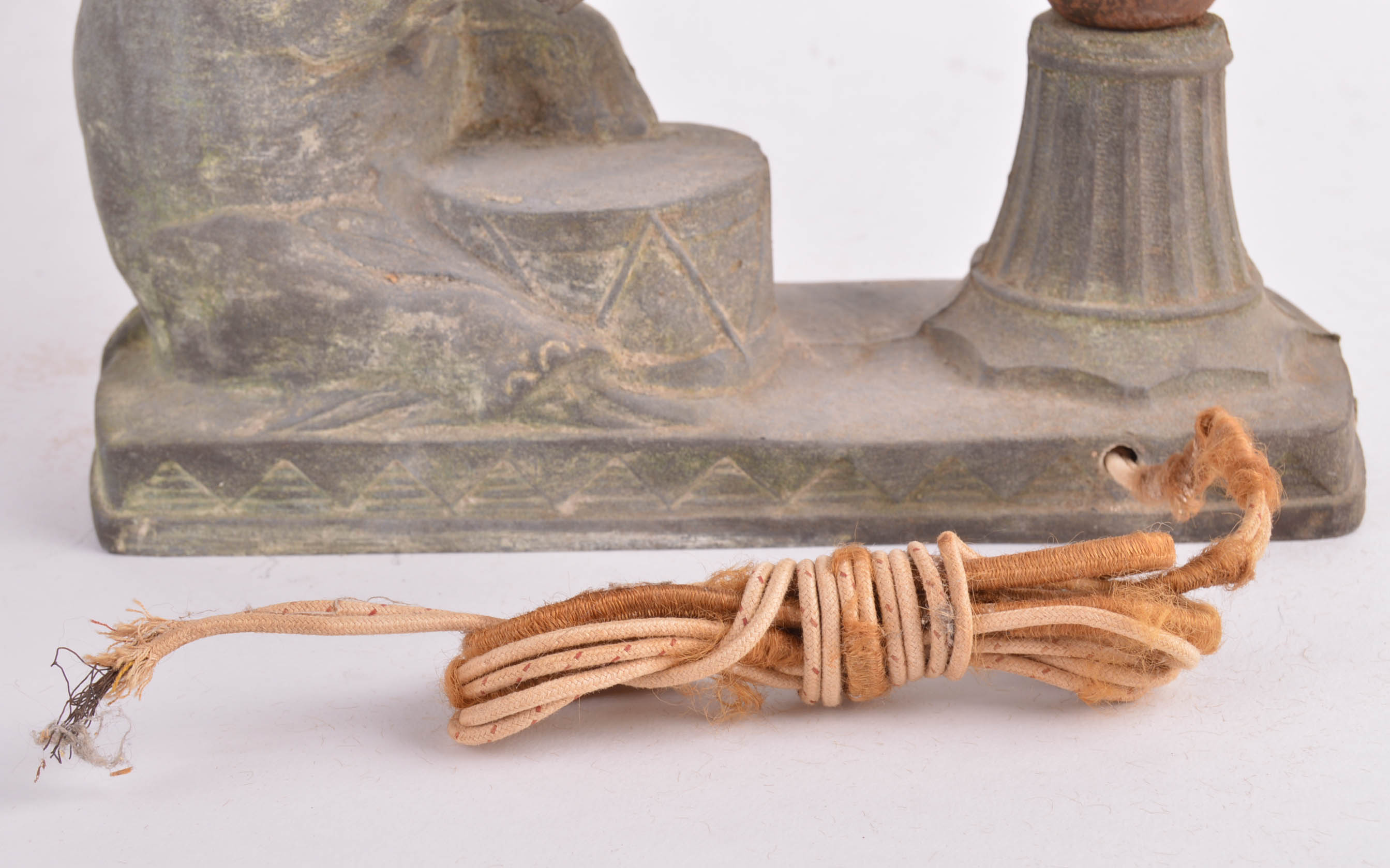 Vintage Cast Iron Elephant Lamp