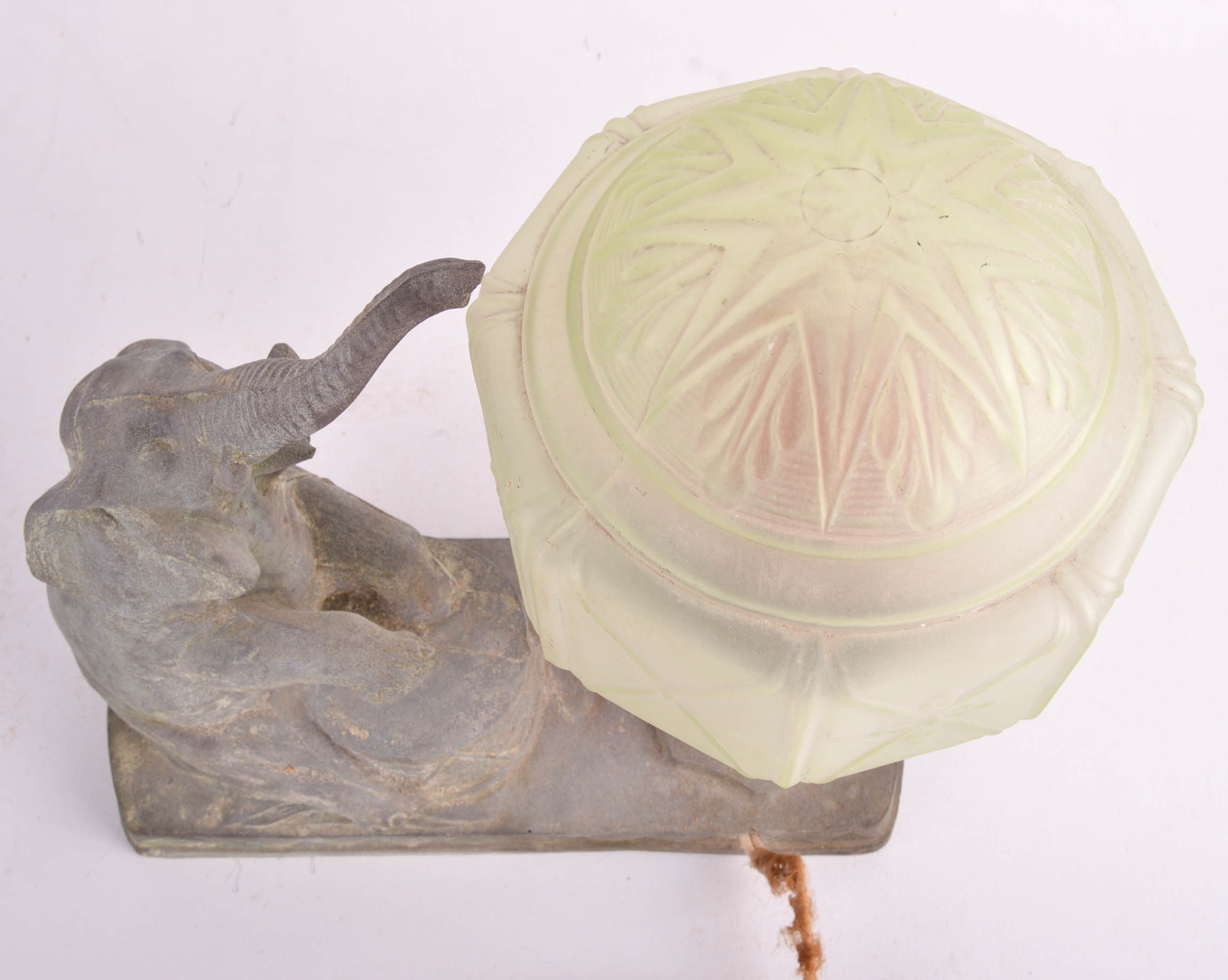 Vintage Cast Iron Elephant Lamp