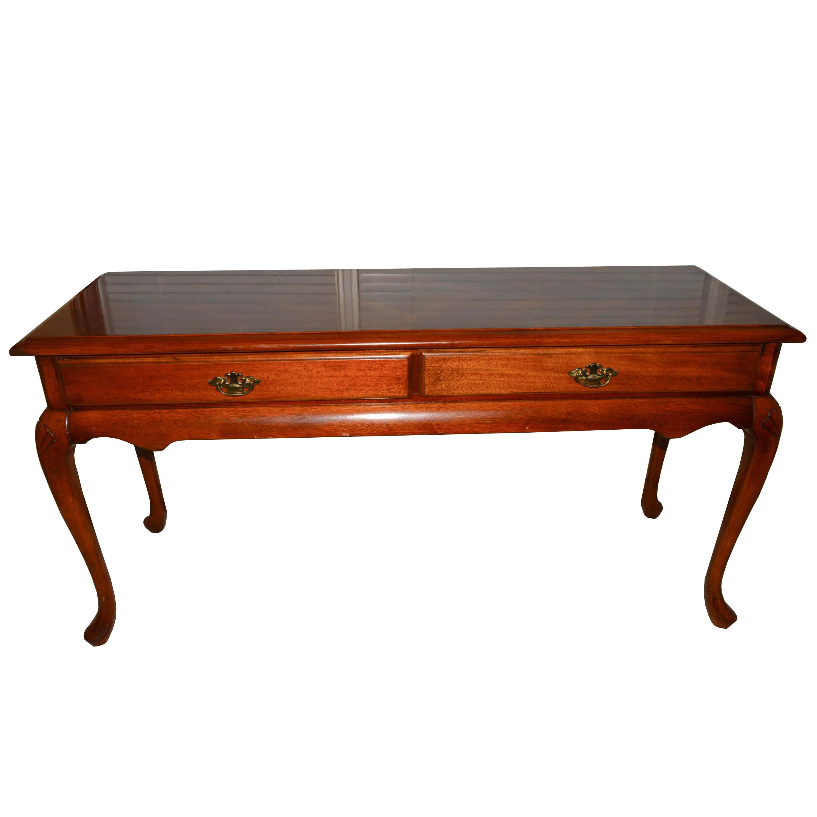 Walnut Queen Anne Style Console Table