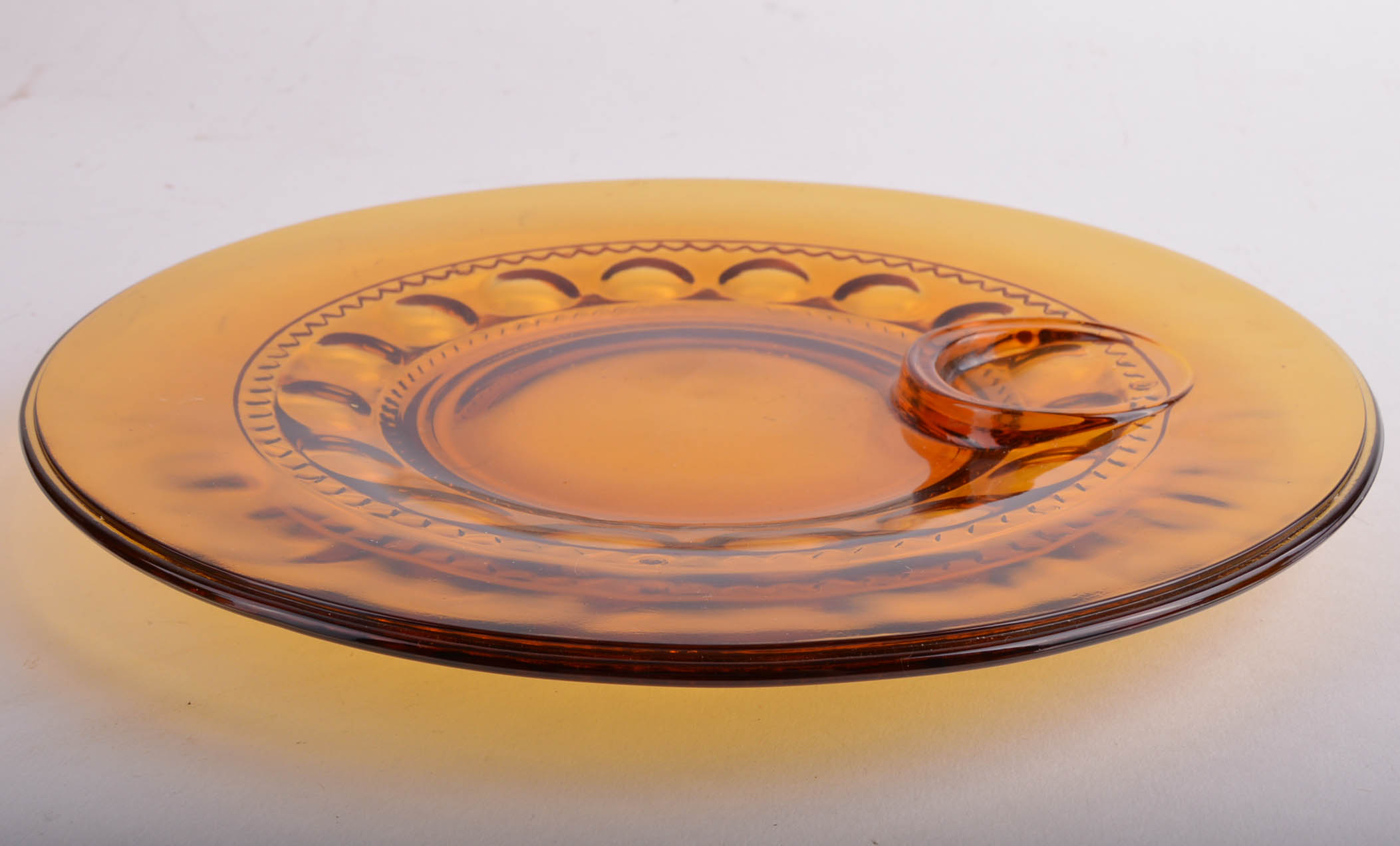Vintage Amber Glass Luncheon Service for Twelve