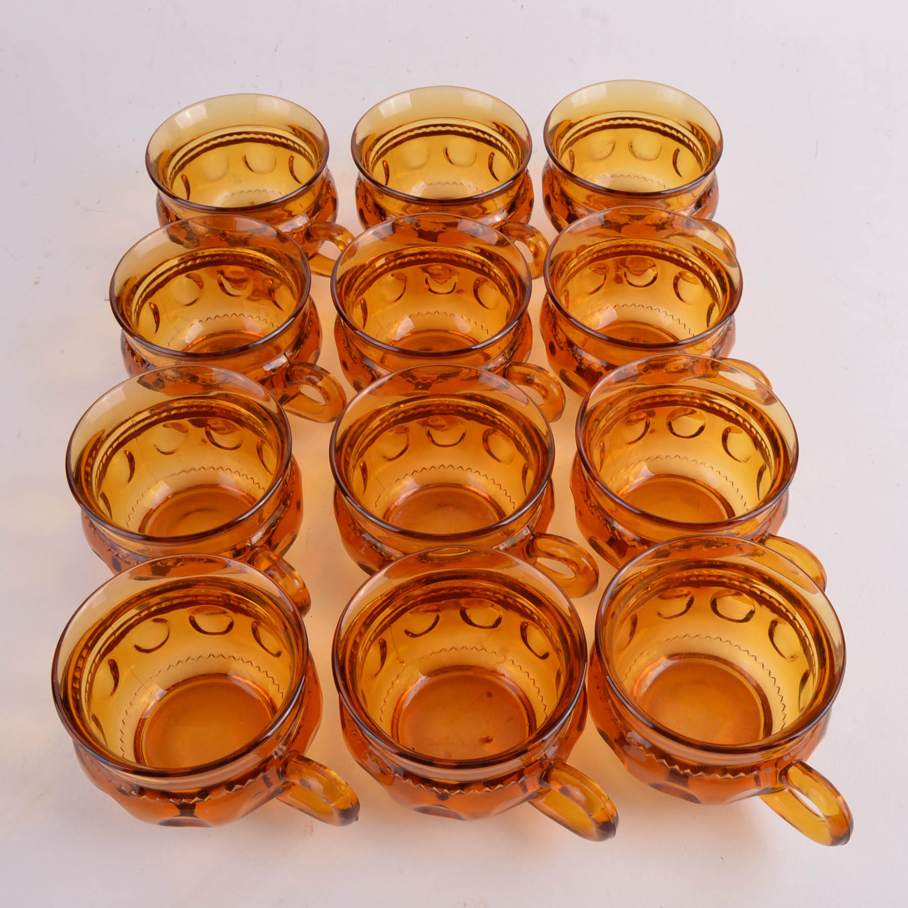 Vintage Amber Glass Luncheon Service for Twelve