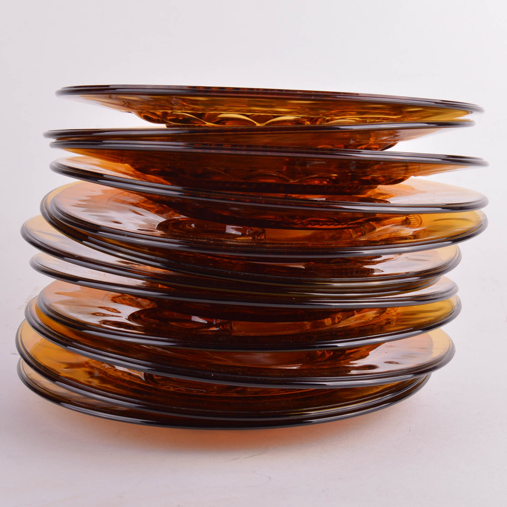 Vintage Amber Glass Luncheon Service for Twelve